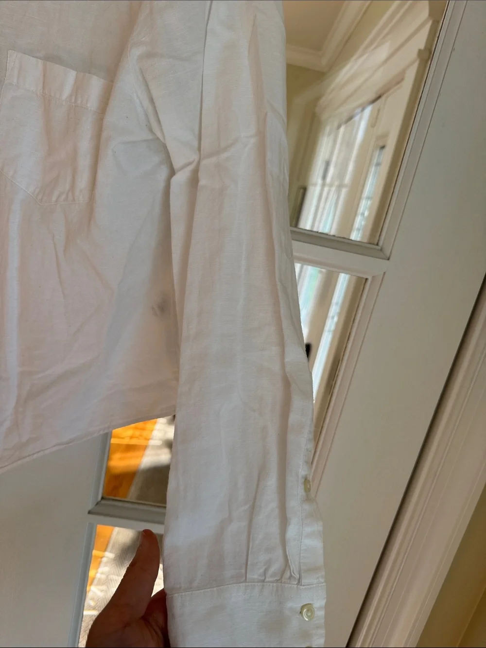 J. Crew White Long-Sleeve Casual Button-Down Shirt